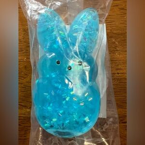 Viral Peeps Tinsel Gel Squeezer Squishy Toy Blue New Easter Bunny Basket Stuffer